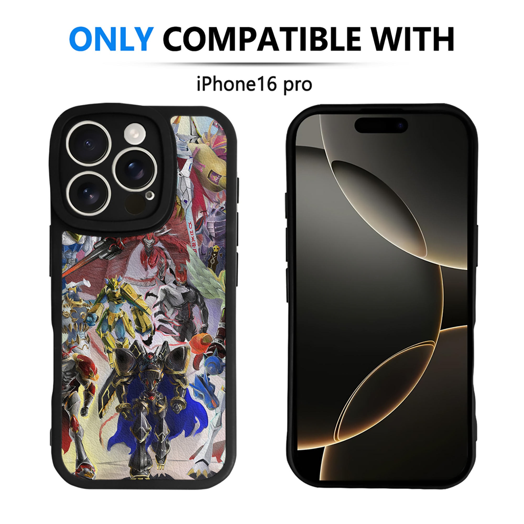 （画像用） Digimon デジタルモンスター/デジモン 【iPhone 16シリーズ対応】シリコンスマホケース（レザー調） 材質：シリコン